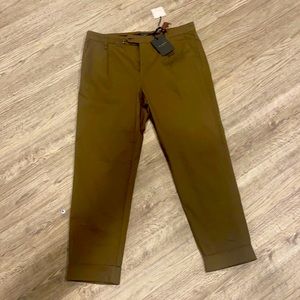 NEW MEN 34R cropped olive green Ted Baker pants